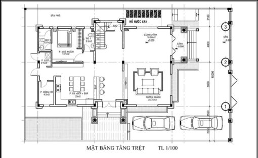 sơ đồ biệt thự 2 tầng