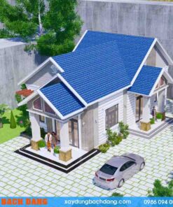 Mẫu nhà mái thái cấp 4 đơn giản kích thước 7x15m chị Hiền ở Bình Dương