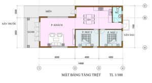 Mẫu nhà cấp 4 mái thái chữ L 7x14m hiện đại của anh Sang tại Bình Dương