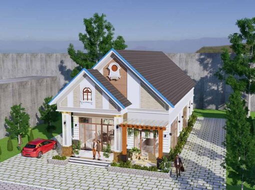 Mẫu nhà cấp 4 mái thái 3 phòng ngủ 8x16m sang trọng của Anh Thành tại Tây Ninh