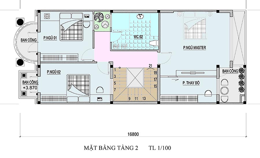 Bản vẽ xây dựng nhà villa 3 tầng mái thái